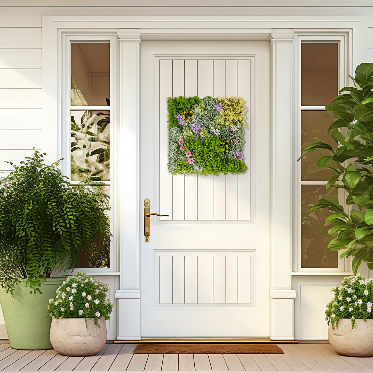 20" x 20" 3D Hanging Succulents with 10 Types of Mixed Faux Plants for Balcony Home - 20" x 20" (L x W)